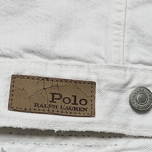 Polo Ralph Lauren White Distressed Patched Denim Jean Jacket. Sz. S - Picture 4 of 12
